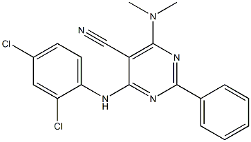  4-(2,4-dichloroanilino)-6-(dimethylamino)-2-phenylpyrimidine-5-carbonitrile