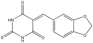 5-(1,3-benzodioxol-5-ylmethylidene)-2-thioxohexahydropyrimidine-4,6-dione Struktur