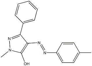 1-methyl-4-[2-(4-methylphenyl)diaz-1-enyl]-3-phenyl-1H-pyrazol-5-ol Struktur