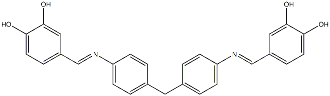 4-{[(4-{4-[(3,4-dihydroxybenzylidene)amino]benzyl}phenyl)imino]methyl}benzene-1,2-diol,,结构式