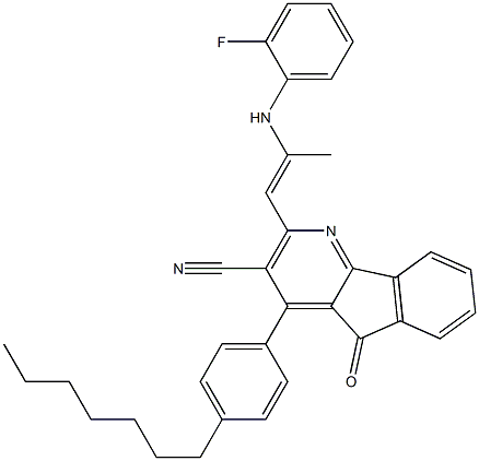 2-[(E)-2-(2-fluoroanilino)-1-propenyl]-4-(4-heptylphenyl)-5-oxo-5H-indeno[1,2-b]pyridine-3-carbonitrile