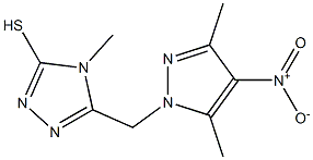 5-[(3,5-dimethyl-4-nitro-1H-pyrazol-1-yl)methyl]-4-methyl-4H-1,2,4-triazole-3-thiol,,结构式