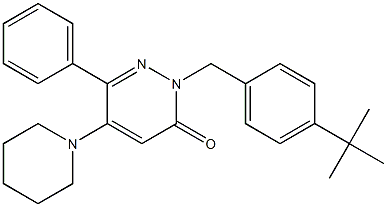 2-[4-(tert-butyl)benzyl]-6-phenyl-5-piperidino-3(2H)-pyridazinone Struktur