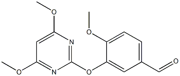 3-[(4,6-dimethoxy-2-pyrimidinyl)oxy]-4-methoxybenzenecarbaldehyde 结构式