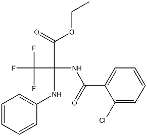 ethyl 2-anilino-2-[(2-chlorobenzoyl)amino]-3,3,3-trifluoropropanoate Struktur