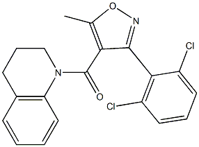 [3-(2,6-dichlorophenyl)-5-methylisoxazol-4-yl](1,2,3,4-tetrahydroquinolin-1-yl)methanone Structure