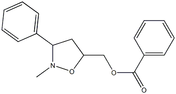 (2-methyl-3-phenyltetrahydro-5-isoxazolyl)methyl benzenecarboxylate 结构式