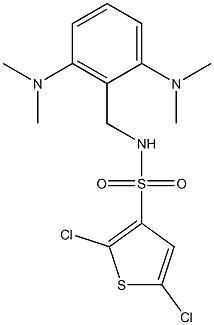 N3-[2,6-di(dimethylamino)benzyl]-2,5-dichlorothiophene-3-sulfonamide Struktur