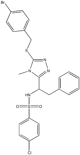 N-(1-{5-[(4-bromobenzyl)sulfanyl]-4-methyl-4H-1,2,4-triazol-3-yl}-2-phenylethyl)-4-chlorobenzenesulfonamide Structure