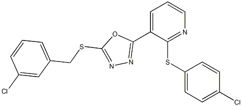 3-{5-[(3-chlorobenzyl)sulfanyl]-1,3,4-oxadiazol-2-yl}-2-[(4-chlorophenyl)sulfanyl]pyridine Struktur