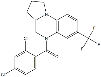 (2,4-dichlorophenyl)[7-(trifluoromethyl)-2,3,3a,4-tetrahydropyrrolo[1,2-a]quinoxalin-5(1H)-yl]methanone Structure