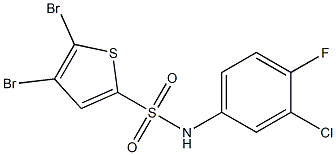 N2-(3-chloro-4-fluorophenyl)-4,5-dibromothiophene-2-sulfonamide,,结构式