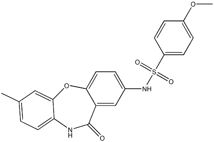 4-methoxy-N-(7-methyl-11-oxo-10,11-dihydrodibenzo[b,f][1,4]oxazepin-2-yl)benzenesulfonamide Structure
