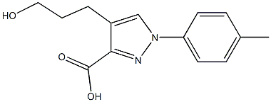 4-(3-hydroxypropyl)-1-(4-methylphenyl)-1H-pyrazole-3-carboxylic acid 结构式