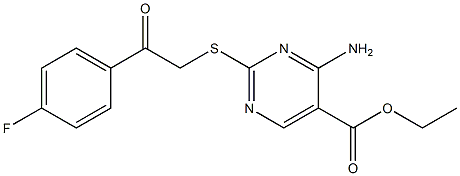 ethyl 4-amino-2-{[2-(4-fluorophenyl)-2-oxoethyl]thio}pyrimidine-5-carboxylate 化学構造式