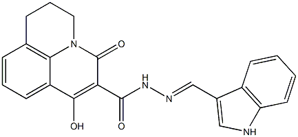 7-hydroxy-N'-[(E)-1H-indol-3-ylmethylidene]-5-oxo-2,3-dihydro-1H,5H-pyrido[3,2,1-ij]quinoline-6-carbohydrazide Struktur
