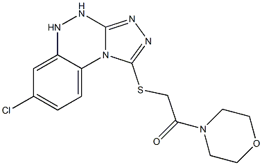 2-[(7-chloro-4,5-dihydrobenzo[e][1,2,4]triazolo[3,4-c][1,2,4]triazin-1-yl)thio]-1-morpholinoethan-1-one Struktur