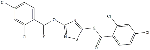 5-[(2,4-dichlorobenzoyl)thio]-1,2,4-thiadiazol-3-yl 2,4-dichlorobenzene-1-carbothioate Struktur