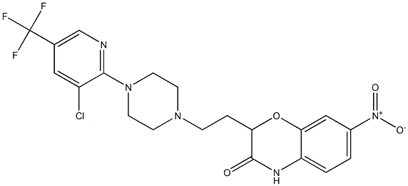 2-(2-{4-[3-chloro-5-(trifluoromethyl)-2-pyridinyl]piperazino}ethyl)-7-nitro-2H-1,4-benzoxazin-3(4H)-one Structure