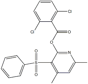 4,6-dimethyl-3-(phenylsulfonyl)-2-pyridinyl 2,6-dichlorobenzenecarboxylate Struktur