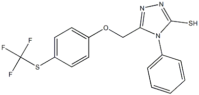4-phenyl-5-({4-[(trifluoromethyl)thio]phenoxy}methyl)-4H-1,2,4-triazole-3-thiol,,结构式