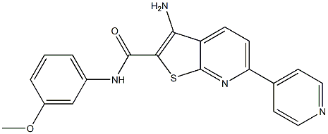 3-amino-N-(3-methoxyphenyl)-6-(4-pyridinyl)thieno[2,3-b]pyridine-2-carboxamide Structure