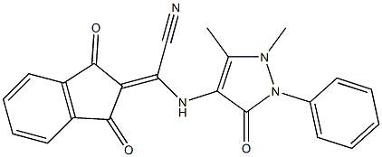 2-[(1,5-dimethyl-3-oxo-2-phenyl-2,3-dihydro-1H-pyrazol-4-yl)amino]-2-(1,3-dioxo-1,3-dihydro-2H-inden-2-yliden)acetonitrile,,结构式