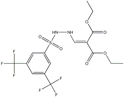 diethyl 2-[(2-{[3,5-di(trifluoromethyl)phenyl]sulfonyl}hydrazino)methylidene]malonate 化学構造式