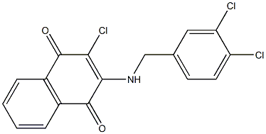 2-chloro-3-[(3,4-dichlorobenzyl)amino]naphthoquinone,,结构式