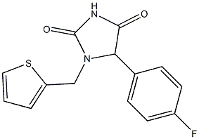 5-(4-fluorophenyl)-1-(2-thienylmethyl)imidazolidine-2,4-dione Structure