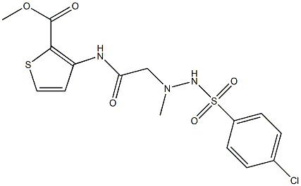 methyl 3-[(2-{2-[(4-chlorophenyl)sulfonyl]-1-methylhydrazino}acetyl)amino]-2-thiophenecarboxylate 结构式