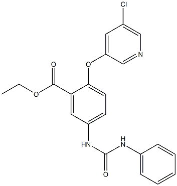 ethyl 5-[(anilinocarbonyl)amino]-2-[(5-chloro-3-pyridyl)oxy]benzoate Struktur