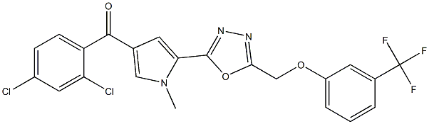 (2,4-dichlorophenyl)[1-methyl-5-(5-{[3-(trifluoromethyl)phenoxy]methyl}-1,3,4-oxadiazol-2-yl)-1H-pyrrol-3-yl]methanone Structure