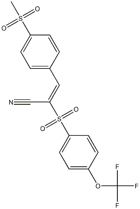 (E)-3-[4-(methylsulfonyl)phenyl]-2-{[4-(trifluoromethoxy)phenyl]sulfonyl}-2-propenenitrile,,结构式