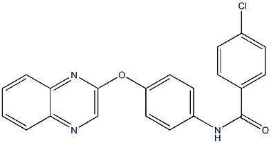 4-chloro-N-[4-(2-quinoxalinyloxy)phenyl]benzenecarboxamide 化学構造式