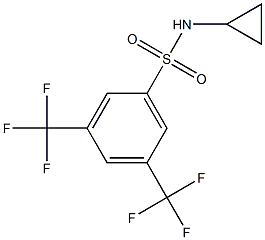 N1-cyclopropyl-3,5-di(trifluoromethyl)benzene-1-sulfonamide 结构式