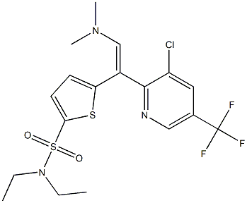 5-[1-[3-chloro-5-(trifluoromethyl)-2-pyridinyl]-2-(dimethylamino)vinyl]-N,N-diethyl-2-thiophenesulfonamide Structure