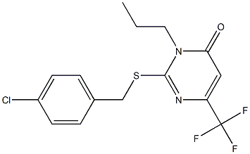2-[(4-chlorobenzyl)sulfanyl]-3-propyl-6-(trifluoromethyl)-4(3H)-pyrimidinone Structure