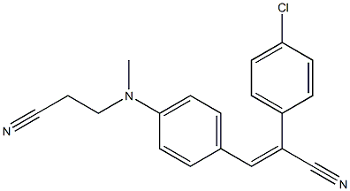 2-(4-chlorophenyl)-3-{4-[(2-cyanoethyl)(methyl)amino]phenyl}acrylonitrile,,结构式