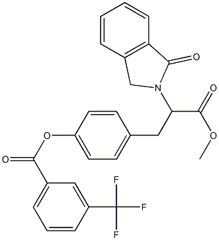 4-[3-methoxy-3-oxo-2-(1-oxo-1,3-dihydro-2H-isoindol-2-yl)propyl]phenyl 3-(trifluoromethyl)benzenecarboxylate Structure