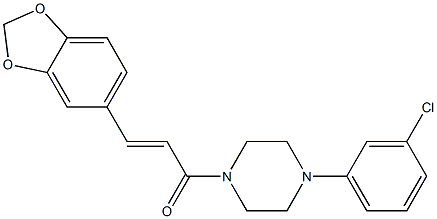(E)-3-(1,3-benzodioxol-5-yl)-1-[4-(3-chlorophenyl)piperazino]-2-propen-1-one