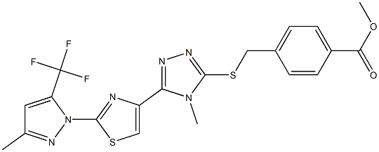 methyl 4-{[(4-methyl-5-{2-[3-methyl-5-(trifluoromethyl)-1H-pyrazol-1-yl]-1,3-thiazol-4-yl}-4H-1,2,4-triazol-3-yl)sulfanyl]methyl}benzenecarboxylate