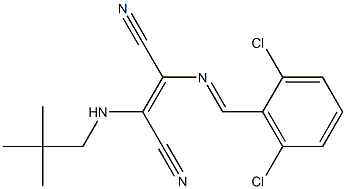 2-[(2,6-dichlorobenzylidene)amino]-3-(neopentylamino)but-2-enedinitrile,,结构式