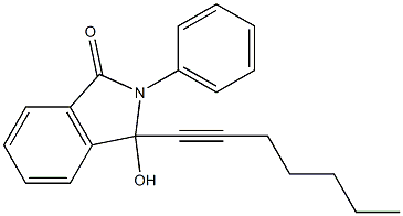 3-(1-heptynyl)-3-hydroxy-2-phenyl-1-isoindolinone Struktur