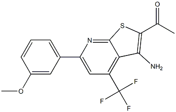 1-[3-amino-6-(3-methoxyphenyl)-4-(trifluoromethyl)thieno[2,3-b]pyridin-2-yl]-1-ethanone|