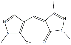 4-[(5-hydroxy-1,3-dimethyl-1H-pyrazol-4-yl)methylidene]-1,3-dimethyl-4,5-dihydro-1H-pyrazol-5-one 结构式