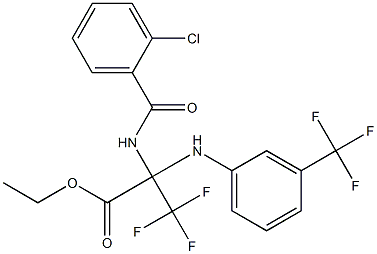 ethyl 2-[(2-chlorobenzoyl)amino]-3,3,3-trifluoro-2-[3-(trifluoromethyl)anilino]propanoate 结构式