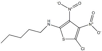 5-chloro-3,4-dinitro-N-pentyl-2-thiophenamine 化学構造式