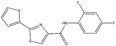 N-(2,4-difluorophenyl)-2-(2-thienyl)-1,3-thiazole-4-carboxamide 化学構造式