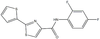 N-(2,4-difluorophenyl)-2-(2-thienyl)-1,3-thiazole-4-carboxamide,,结构式